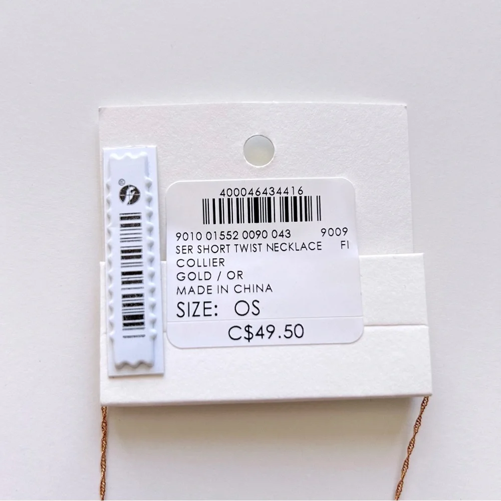 New Club Monaco Serefina Short Twist Necklace Gold - Picture 4 of 6
